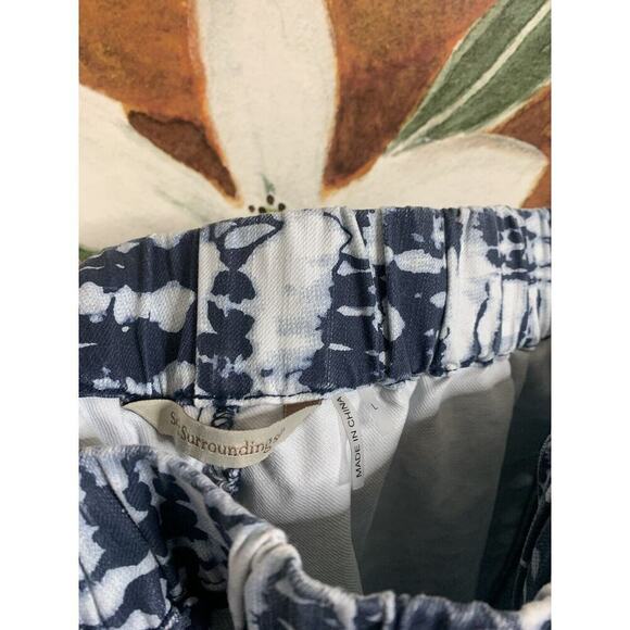 Soft Surroundings Large Tie Dye Blue Pull on Jeans Cotton Blend - Picture 3 of 7